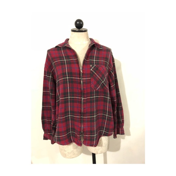 Vintage Jackets & Blazers - Vintage 90’s flannel zip up jacket